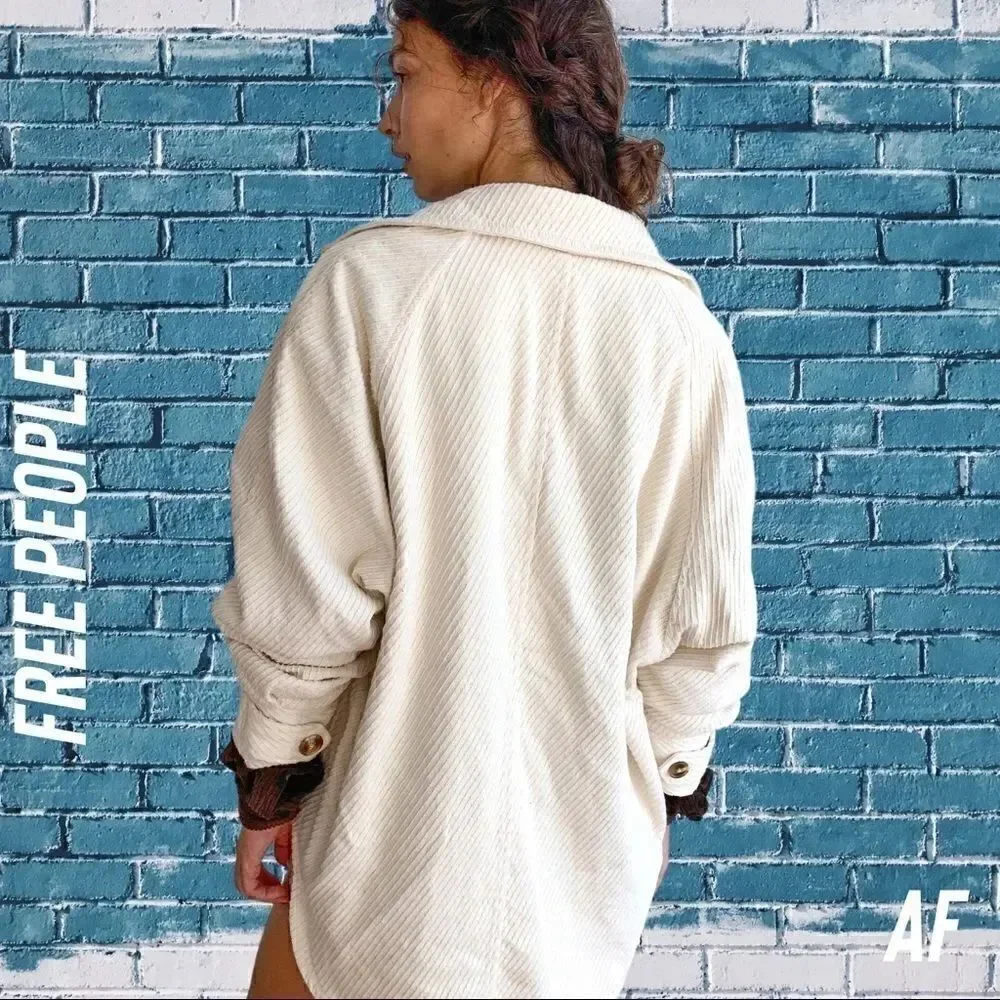FREE PEOPLE REMI SHIRT JACKET IVORY NEW SMALL
